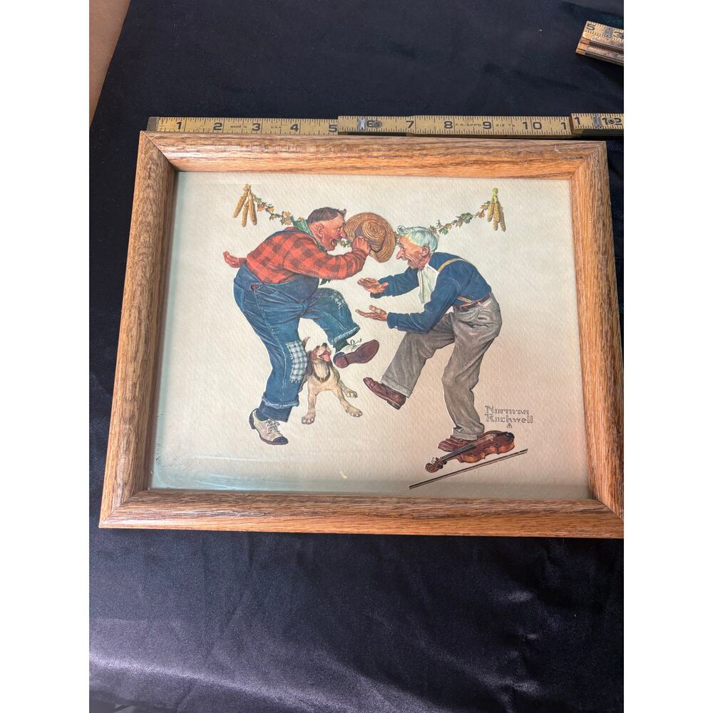 Vintage 1968's Norman Rockwell 9 x 11 Framed art Print HTF